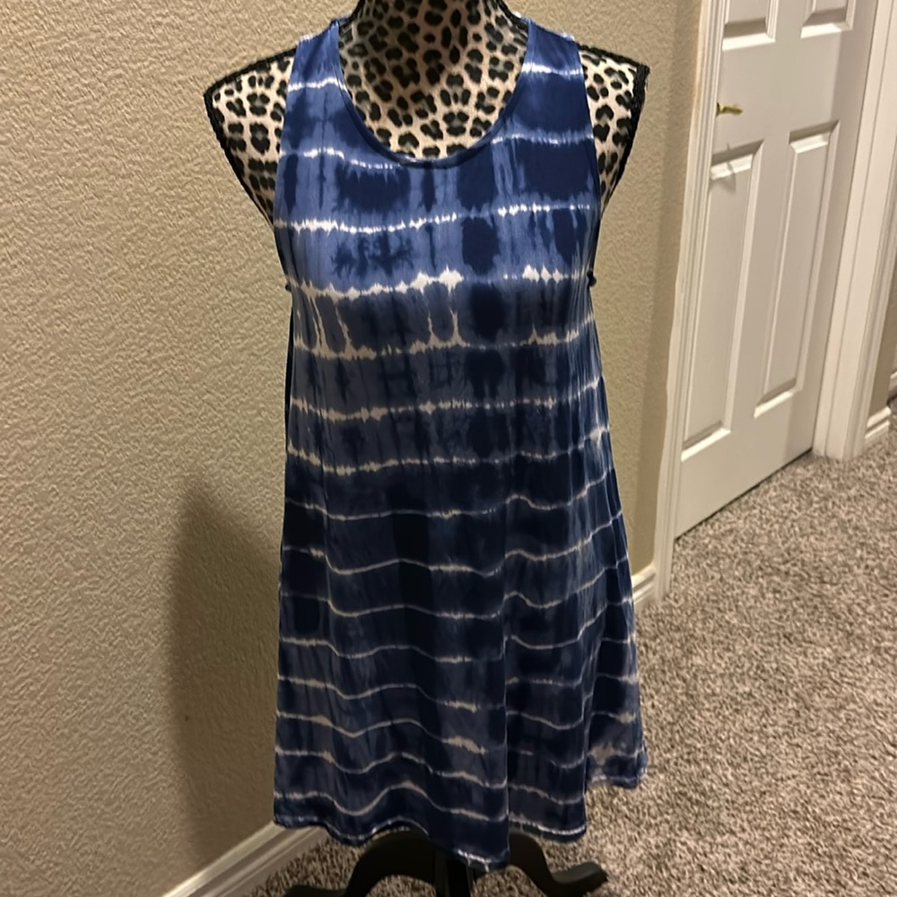 Tie dye cover up/ tank dress, 2 pockets, size M